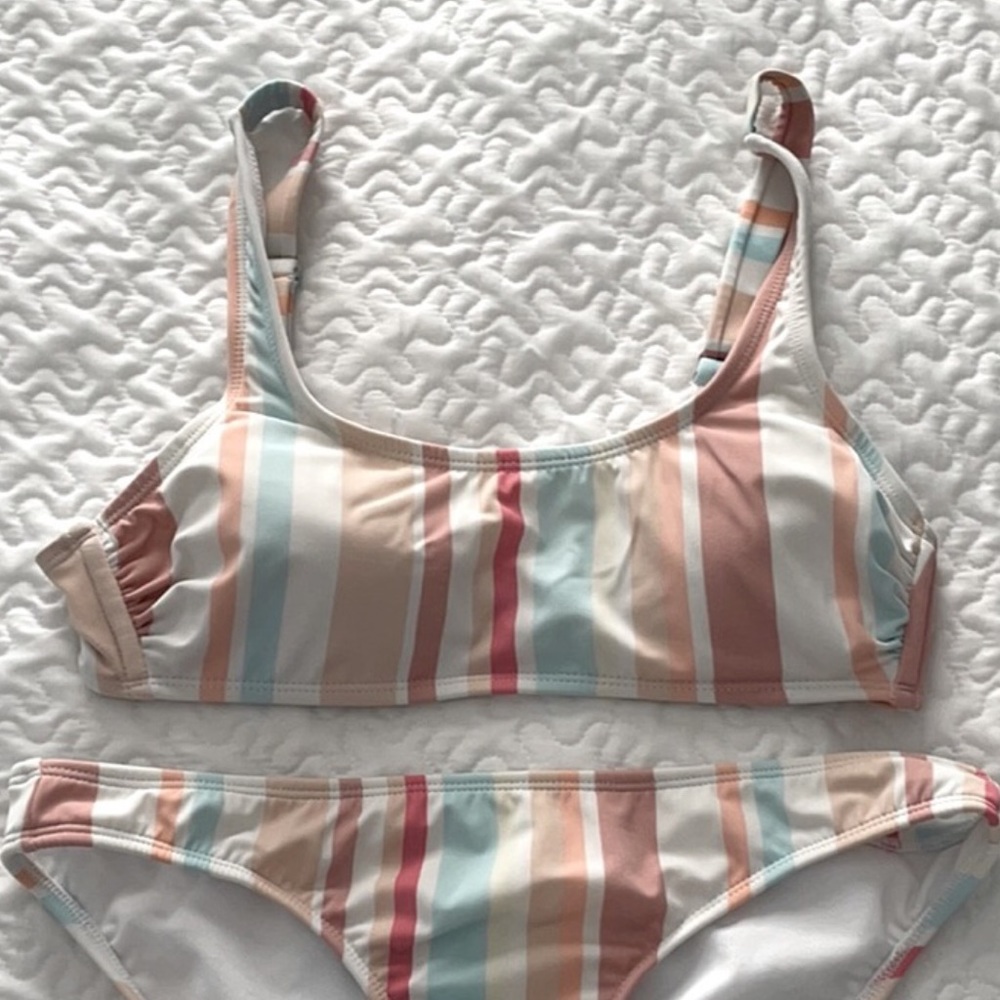 Striped bikini top
